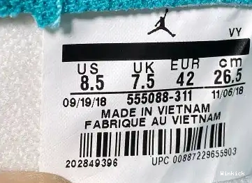 JORDAN 'TURBO AIR HIGH - RETRO JORDAN 555088-311 GREEN' AIR 1 - OG 0520